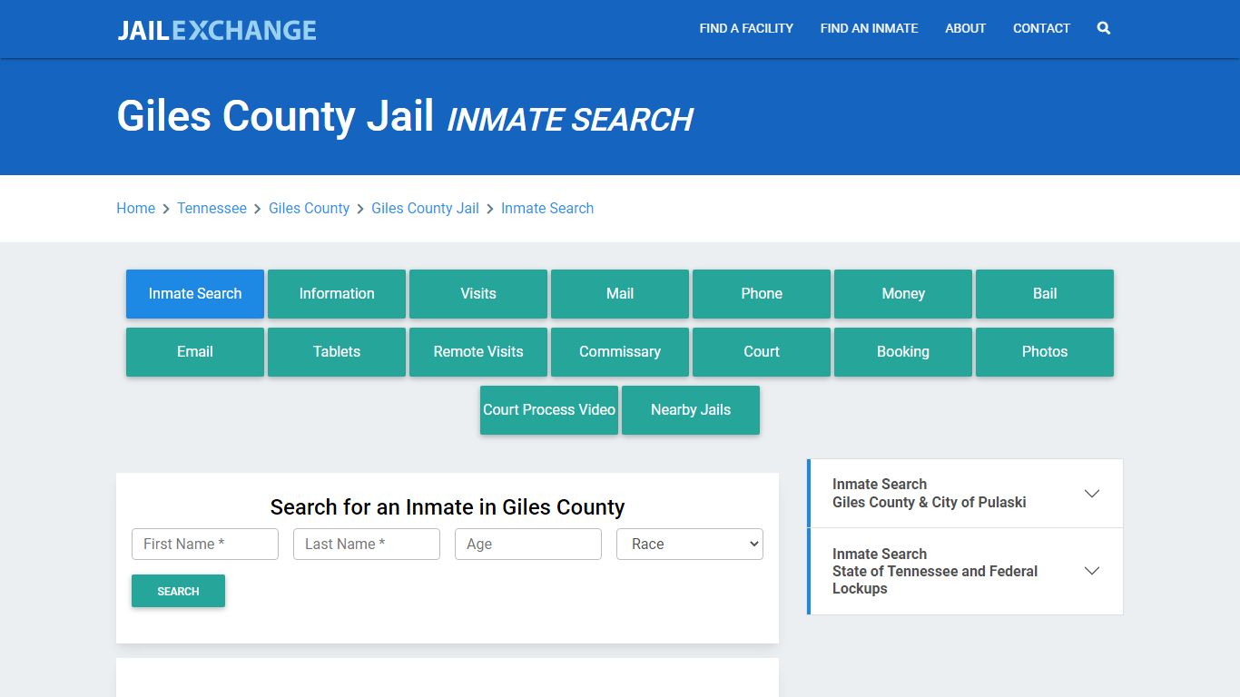 Giles County Jail, TN Inmate Search: Roster & Mugshots - Jail Exchange